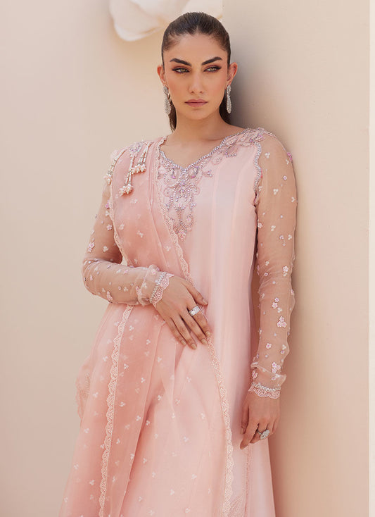 Deedee Pink Ombre Paneled Shirt and Dupatta - Farah Talib Aziz