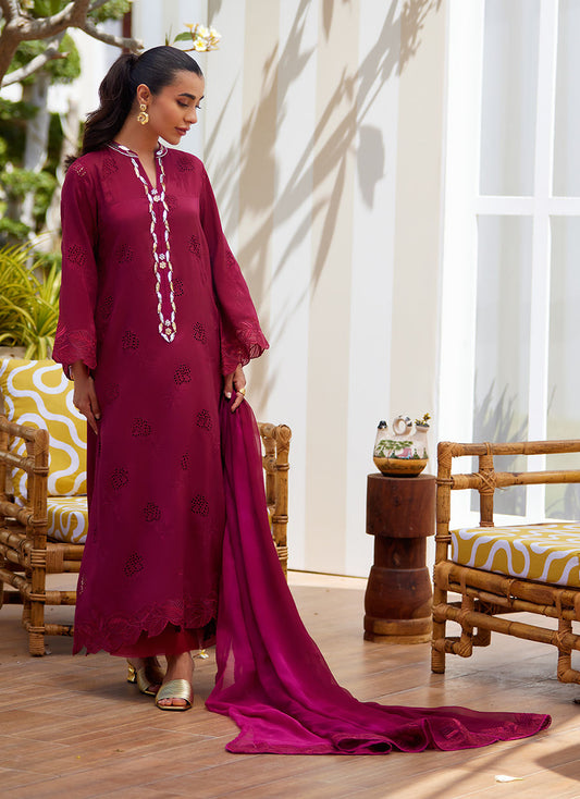 Aiko Burgundy Shirt and Dupatta – Farah Talib Aziz Luxury Pret
