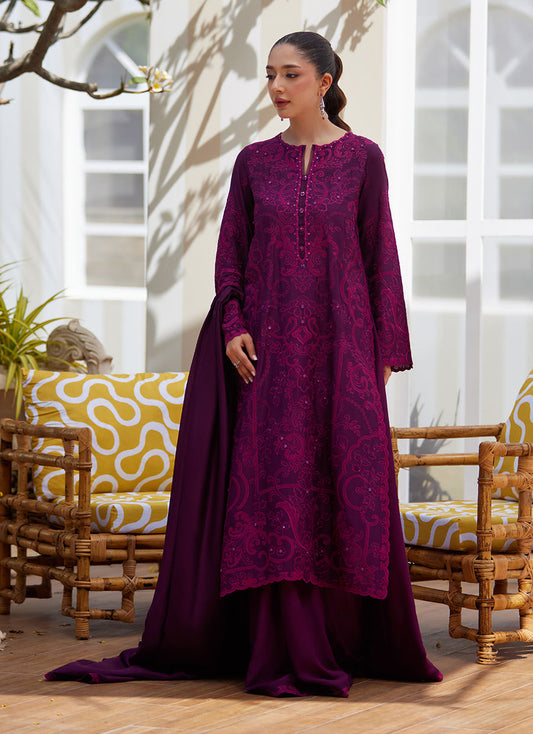 Sina Plum Shirt and Dupatta – Farah Talib Aziz Luxury Pret