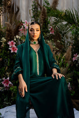 Emerald Kaftan - Zainab Salman Luxury Pret