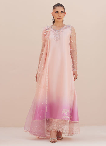 Deedee Pink Ombre Paneled Shirt and Dupatta - Farah Talib Aziz