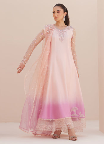 Deedee Pink Ombre Paneled Shirt and Dupatta - Farah Talib Aziz