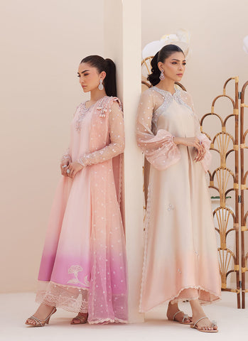 Deedee Pink Ombre Paneled Shirt and Dupatta - Farah Talib Aziz