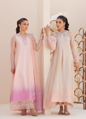 Deedee Pink Ombre Paneled Shirt and Dupatta - Farah Talib Aziz
