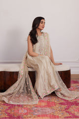 Everly Cream Shirt And Dupatta - Farah Talib Aziz