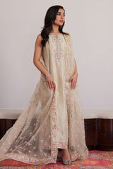 Everly Cream Shirt And Dupatta - Farah Talib Aziz