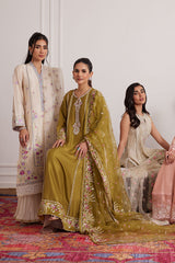 Everly Cream Shirt And Dupatta - Farah Talib Aziz