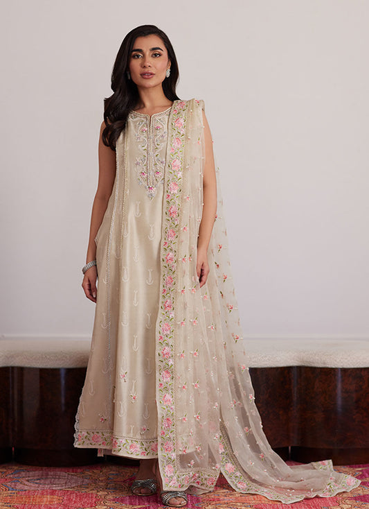 Everly Cream Shirt And Dupatta - Farah Talib Aziz