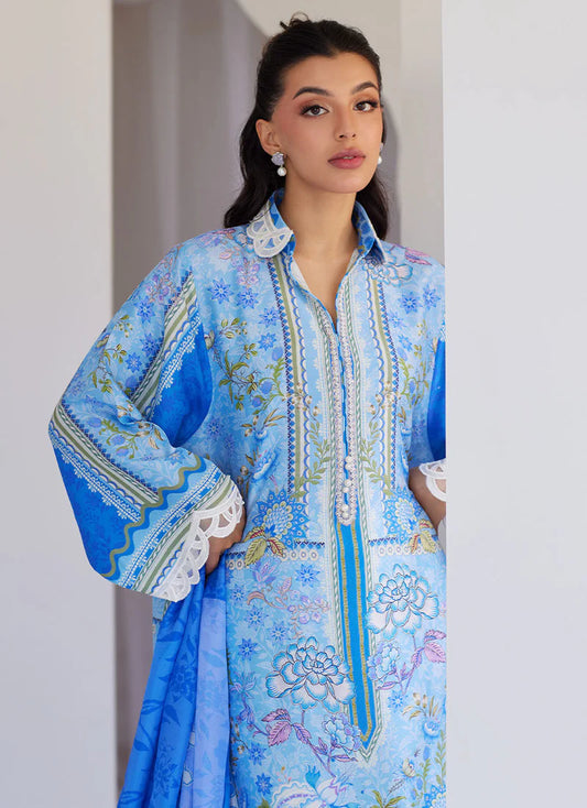 Zadie Blue Shirt And Dupatta – Farah Talib Aziz Luxury Pret