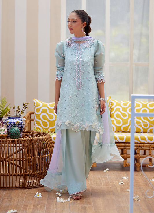 Noa Ice Blue Shirt and Dupatta – Farah Talib Aziz Luxury Pret