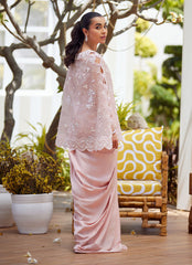 Cari Organza Cape and Pre-Drape Sari Skirt – Farah Talib Aziz Luxury Pret