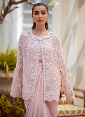 Cari Organza Cape and Pre-Drape Sari Skirt – Farah Talib Aziz Luxury Pret